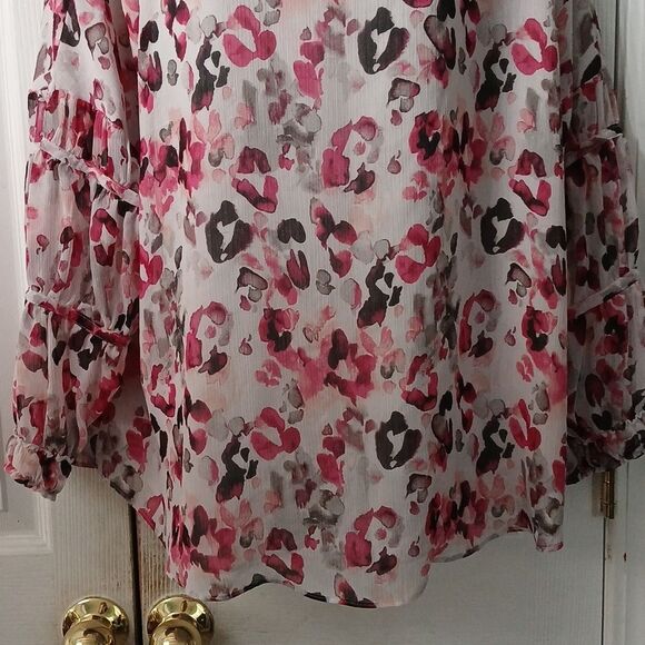 Cato Est 1946 long sleeve print blouse Sz 18/20W EUC - Picture 2 of 5